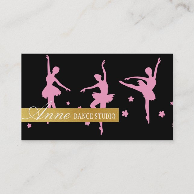 Carte De Visite Professeur de Danse Professionnel, Cours, Studio (Devant)