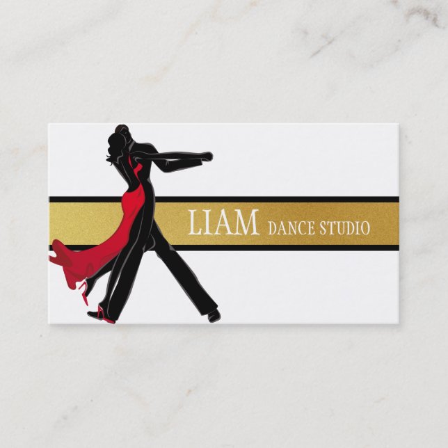 Carte De Visite Professeur de danse professionnel, Leçons, Studio (Devant)