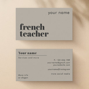 Carte de visite professeur de français langue seco