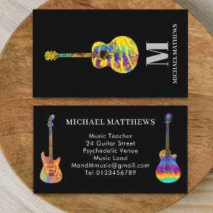 Carte De Visite Professeur de Guitare Moderne Musicien Professionn