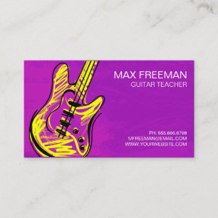Carte De Visite Professeur de Guitare professionnelle moderne viol