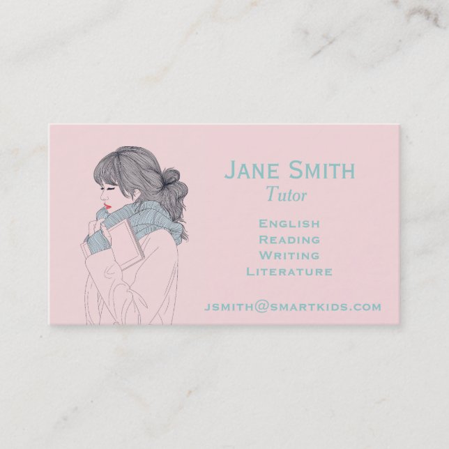Carte De Visite Professeur de littérature anglaise freelance (Devant)