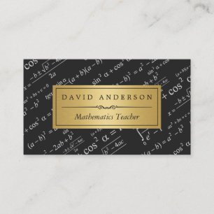 Carte De Visite Professeur de mathématiques avec équations stylish