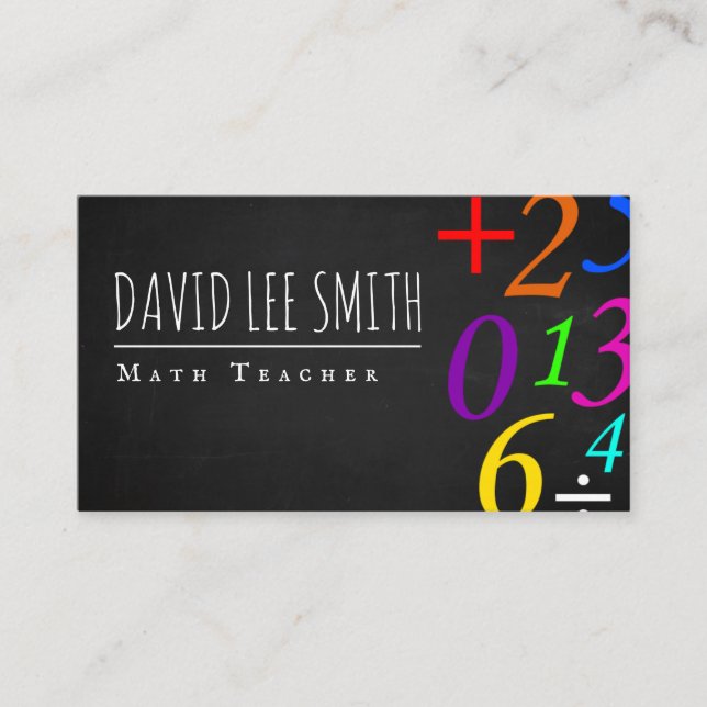 Carte De Visite Professeur de mathématiques / Tuteur de maths (Devant)