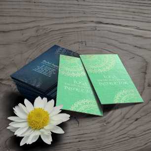 Carte De Visite Professeur de méditation de yoga Mandala feuille d