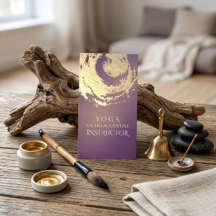 Carte De Visite Professeur de méditation de yoga Symbole ZEN or vi