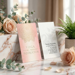 Carte De Visite Professeur de méditation YOGA Mandala Rose Gold Ch