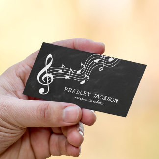 Carte De Visite Professeur de musicien | Tuteur de musique moderne