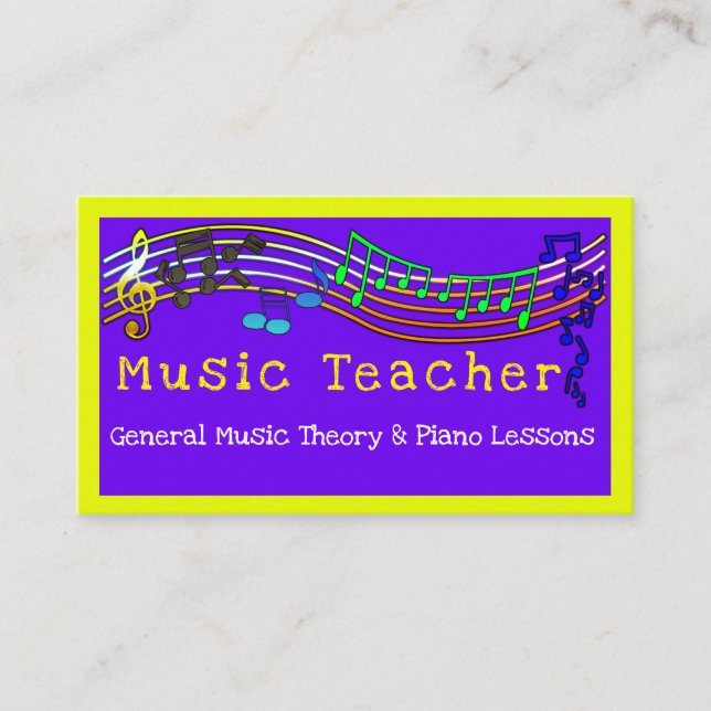 Carte De Visite Professeur de musique (Devant)