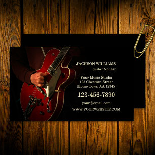 Carte De Visite Professeur de musique à la guitare Guitariste