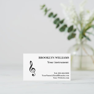 Carte De Visite Professeur de Musique Clé de Sol Propre Nom Modifi