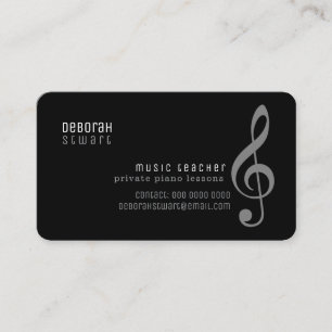 Carte De Visite Professeur de musique Cours particuliers noir