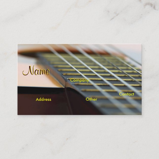 Carte De Visite Professeur de musique de guitare (Devant)