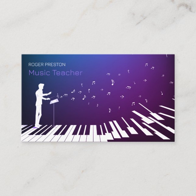 Carte De Visite Professeur de musique de piano (Devant)