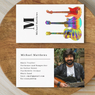 Carte De Visite Professeur de Musique Guitare Musicien Professionn