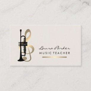 Carte De Visite Professeur de musique Musicien Trompette instrumen