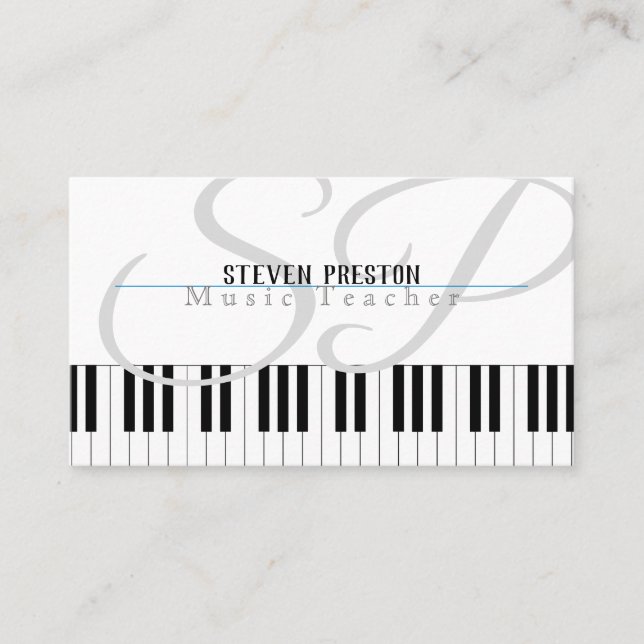 Carte De Visite Professeur de musique professionnelle | Touches de (Devant)