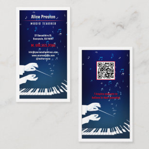 Carte De Visite Professeur de musique   Proffesional