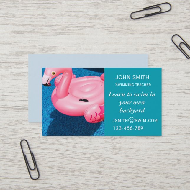Carte De Visite Professeur de natation indépendant (Devant/Arrière en situation)