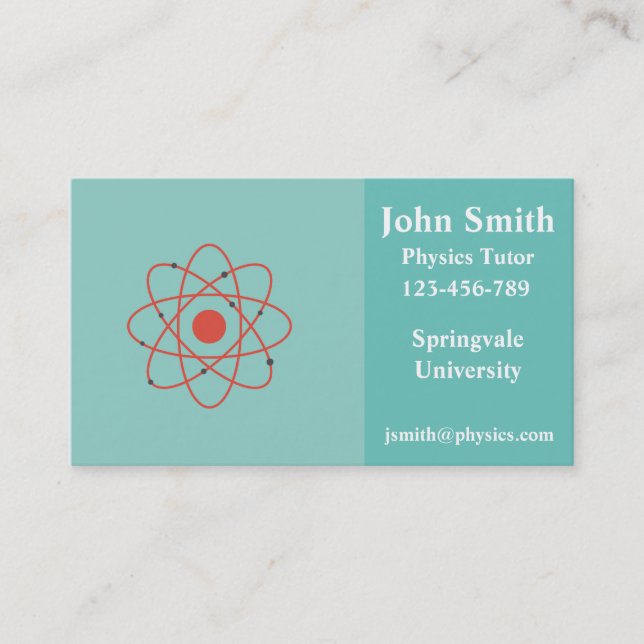 Carte De Visite Professeur de physique physique professeur de scie (Devant)