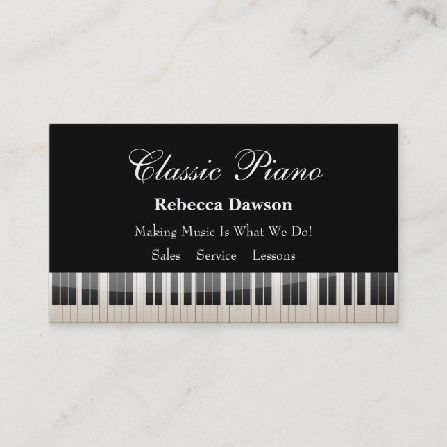 Carte De Visite Professeur de piano (Devant)