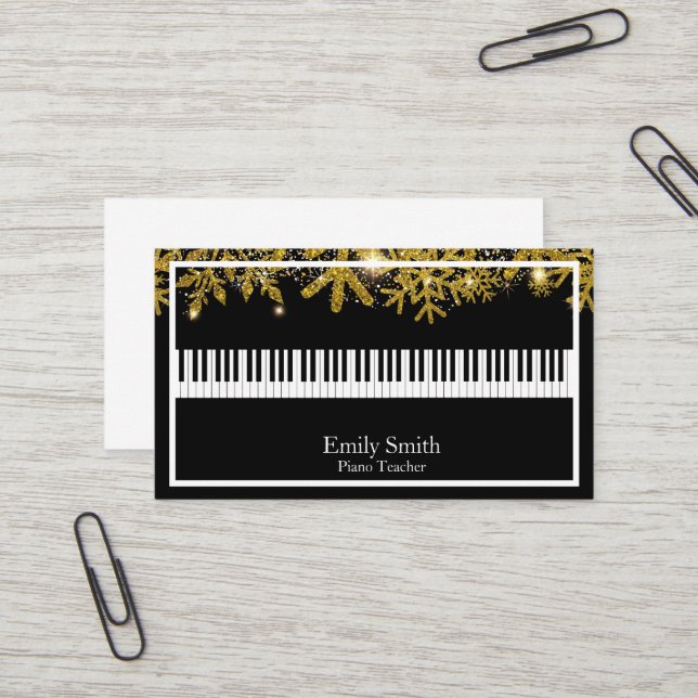 Carte De Visite Professeur de piano (Devant/Arrière en situation)