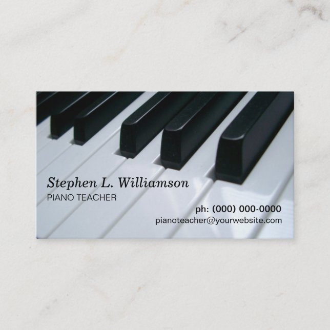 Carte De Visite Professeur de piano (Devant)