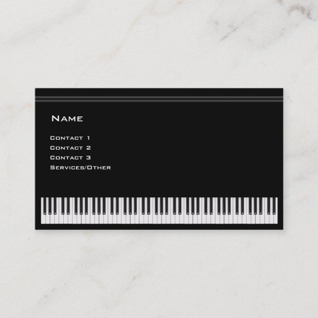 Carte De Visite Professeur de piano (Devant)