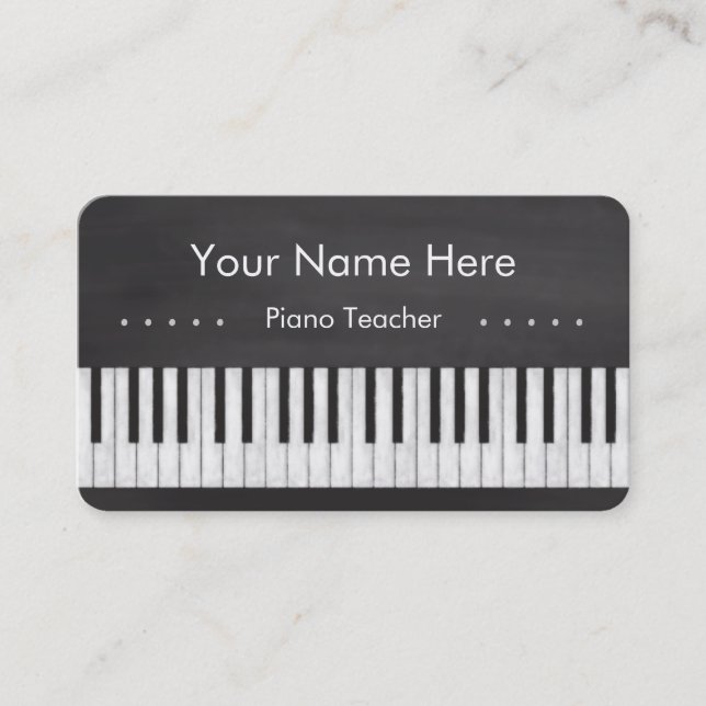 Carte De Visite Professeur de piano élégant et moderne de tableau (Devant)