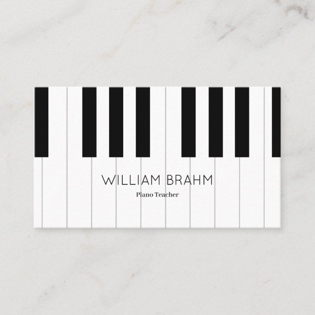 Carte De Visite Professeur de piano/Pianiste (Devant)