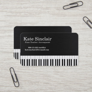 Carte De Visite Professeur de piano professionnel de musique moder