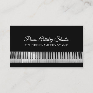 Carte De Visite Professeur de Piano Studio de Musique 