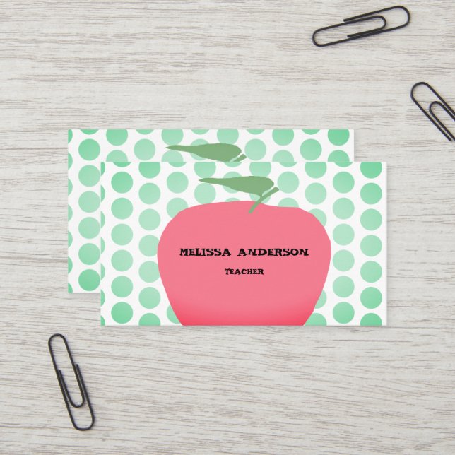 Carte De Visite professeur de pomme (Devant/Arrière en situation)
