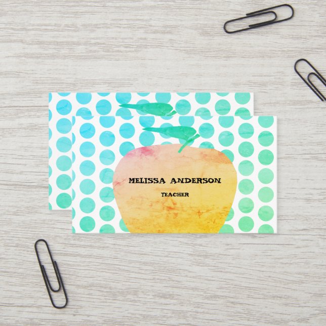 Carte De Visite professeur de pomme (Devant/Arrière en situation)
