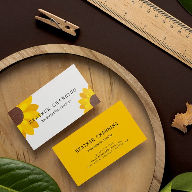 Carte De Visite Professeur de tournesol brillant (Créateur téléchargé)