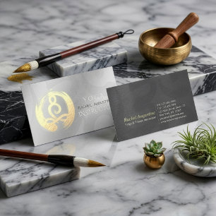 Carte De Visite Professeur de Yoga Argent Or Méditation Pose ZEN O