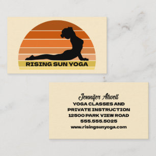 Carte De Visite Professeur de yoga Chien tête en haut Pose Lever d