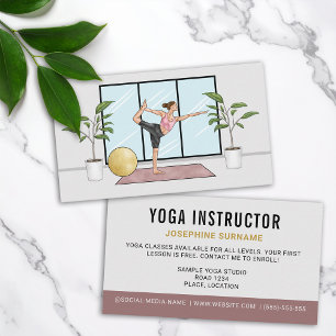 Carte De Visite Professeur de Yoga Danseuse Pose de méditation Ens