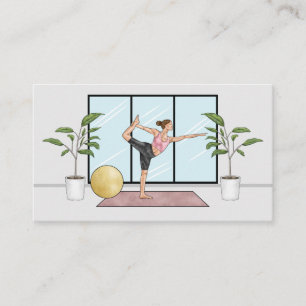 Carte De Visite Professeur de Yoga Danseuse Pose de méditation Ens