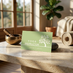 Carte De Visite Professeur de Yoga de l'Arbre Élégant Coach de Vie