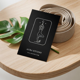 Carte De Visite Professeur de Yoga de Luxe   Élégant 