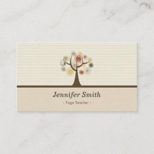 Carte De Visite Professeur de Yoga - Elégant thème naturel