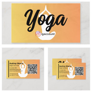 Carte De Visite Professeur de Yoga Instructeur de Yoga Studio de Y
