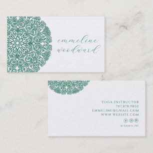 Carte De Visite Professeur de yoga Mandala élégant