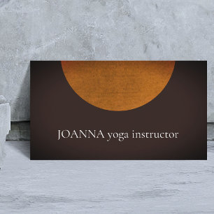 Carte De Visite Professeur de yoga minimaliste brun orange