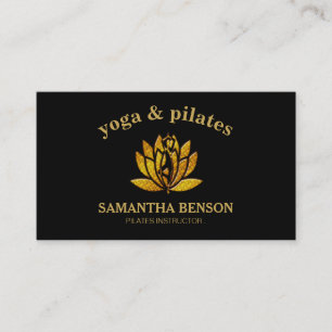 Carte De Visite Professeur de Yoga Pilates Fleur de Lotus