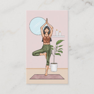 Carte De Visite Professeur de Yoga Posture de l'Arbre Équilibre En