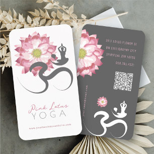 Carte De Visite Professeur de yoga spirituel symbole Om Fleur de l