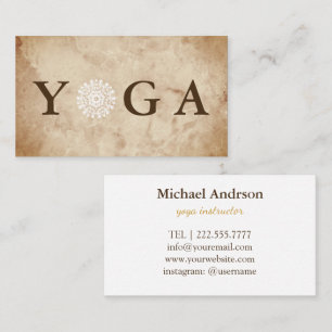 Carte De Visite Professeur de Yoga Style Vintage
