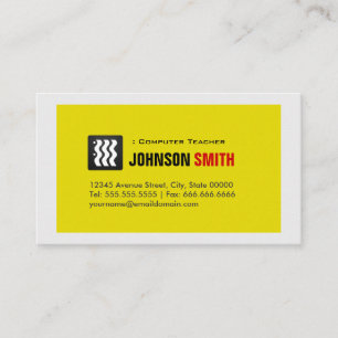 Carte De Visite Professeur d'informatique - Urbain jaune blanc